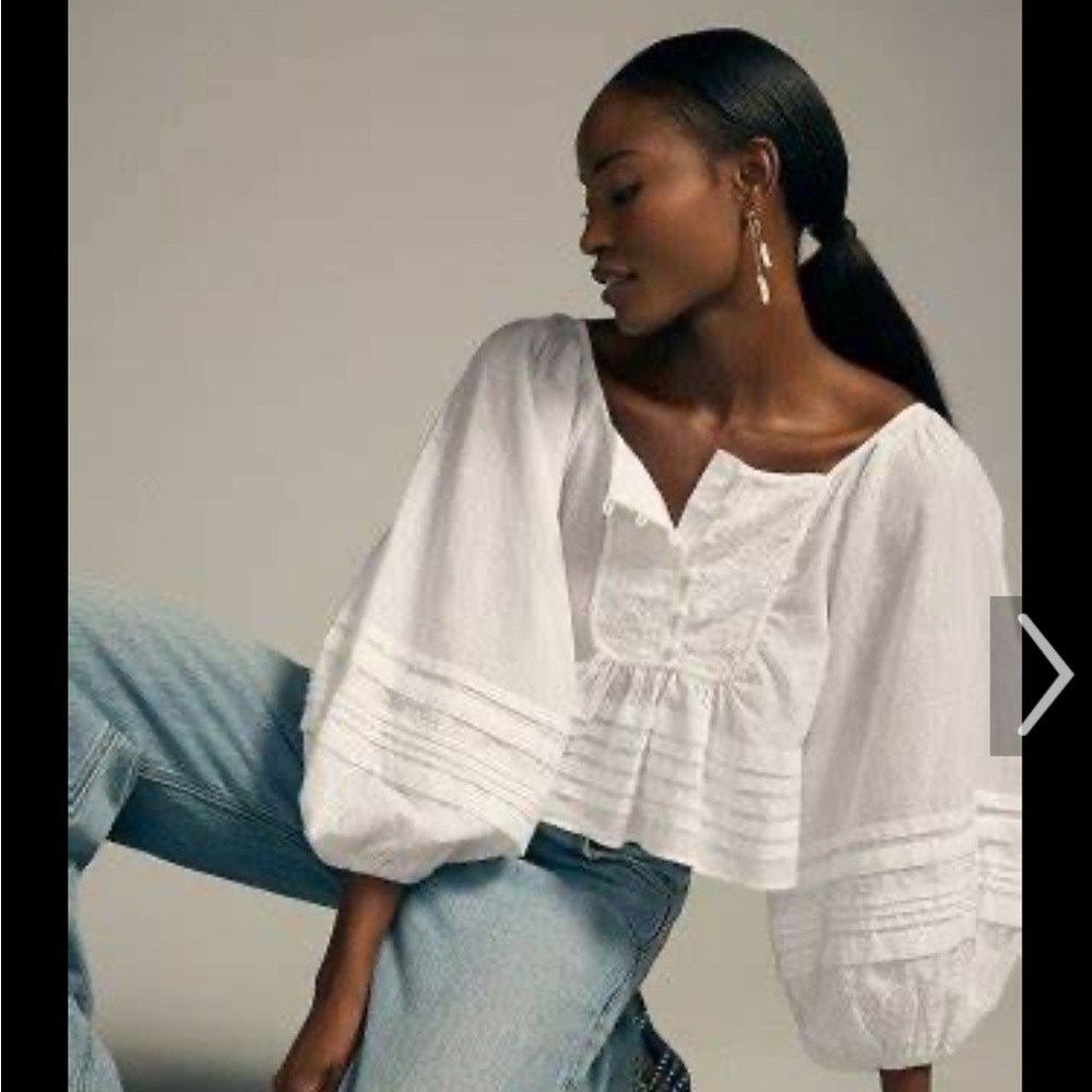 NWT Anthropology Cropped Blouse - Large